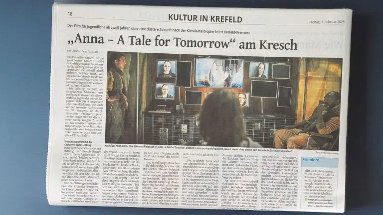 Die Westdeutsche Zeitung berichtet über die Kooperation des Krefelder Kresch Theaters mit der cooldown°earth Stiftung